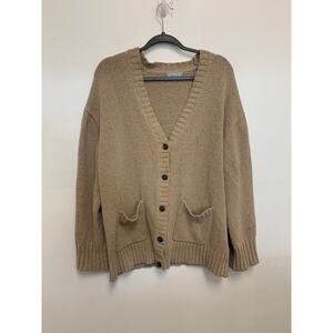 J. Crew Size XL Marina V-Neck Cardigan Textured Black Cotton Blend CM461